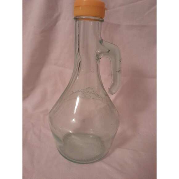 Olive Garden Vintage Green Glass Salad Dressing Bottle Decanter Jug - Picture 2 of 6